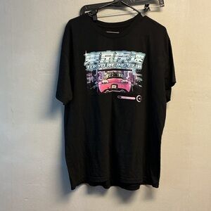 Fresh laundry Black Graphic T-Shirt with Pink Car Design XL 0182